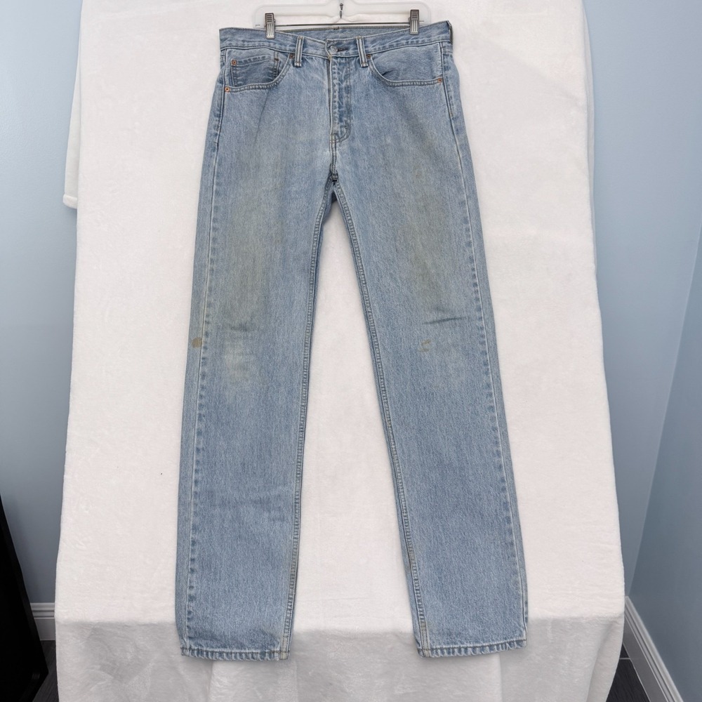 Levis 505 Jeans Mens 34x36 Blue Regular Fit Straigh Leg